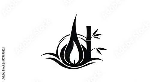 Bamboo icon features a stylized leaf and stalk design for natural branding.