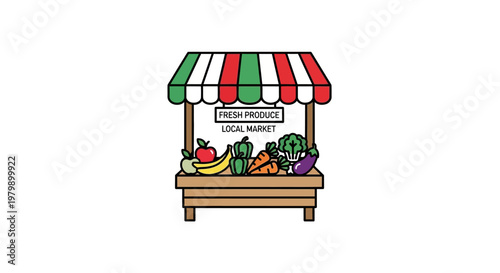 Colorful Fresh Fruit and Vegetable Stand.