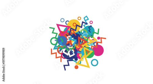 Colorful Geometric Shapes and Symbols.