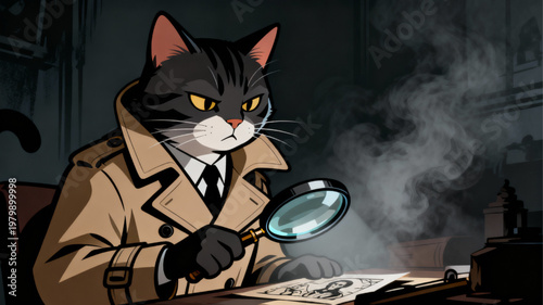 detective_cat_magnifying_trench_coat