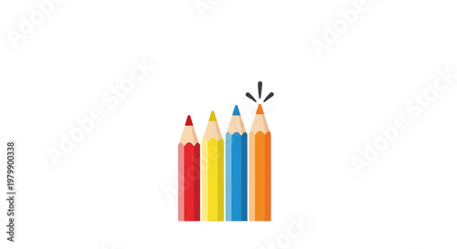 Colorful pencils with sharp tips.