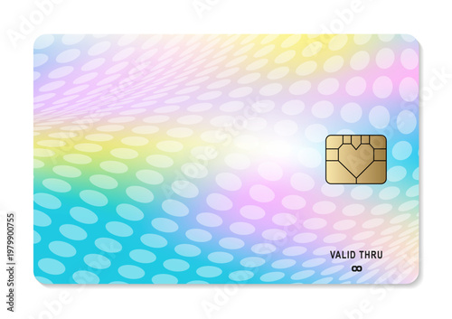 Smart card background design template. Golden chip