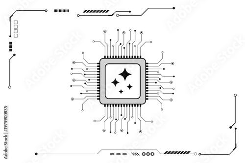 Modern generative AI bar. Artificial intelligence. User interface element for ui ux design on white background. Vector illustration.	