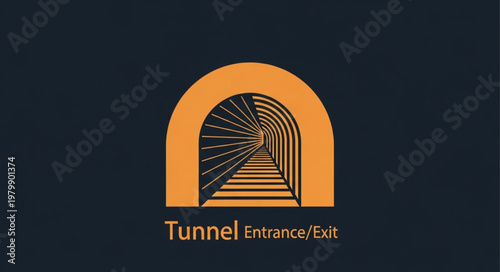 Tunnel Entrance Exit Abstract Geometric Design.