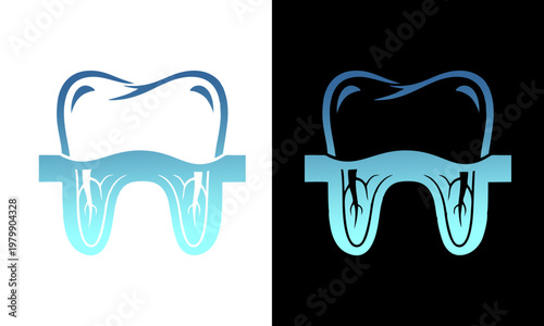 An illustration shows a tooth with glasses on a white background.