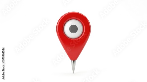 A red pin with a white center sits on a white background. The pin has a metallic sheen and a sharp point. Free Download A red pin with a white center sits on a white background. The pin has a metallic sheen and a sharp point. - GFXLoad