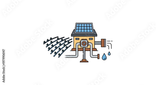 Solar powered water pumping system machine.