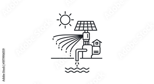 Solar powered water pumping system.