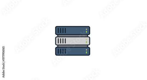 Stack of computer server hardware.