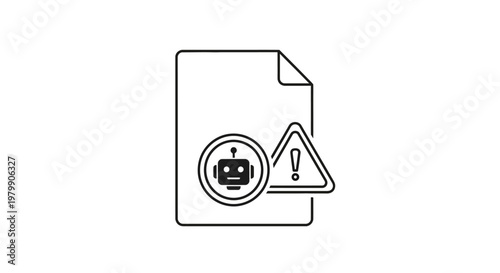 Warning sign on a document.