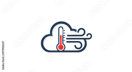Weather forecast icon with cloud.