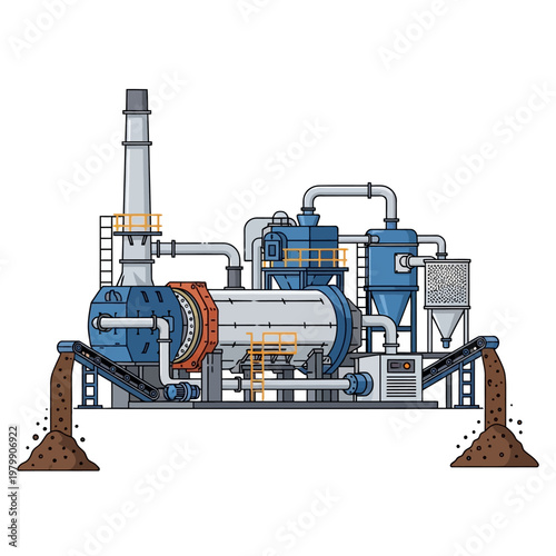 Industrial Machine Processing Raw Materials, Factory Equipment, Production Line