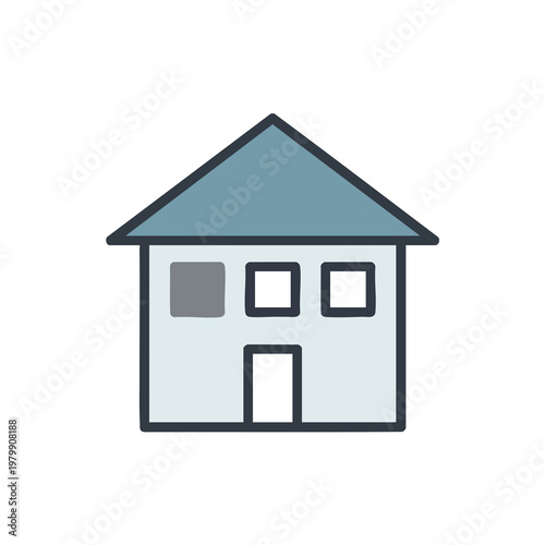 Modern Simple House Illustration for Real Estate and Home Decor Designs