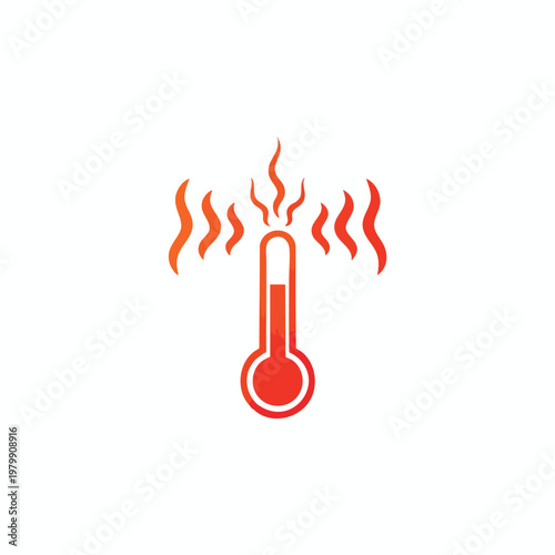 Digital Illustration of a Hot Temperature Indicator with Thermometer