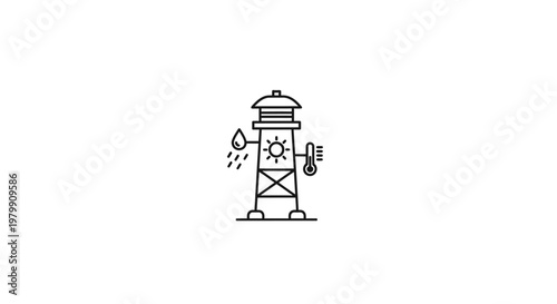 Water Tower with Leaking Water.