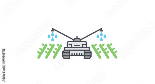 Watering sprinkler system for garden plants.