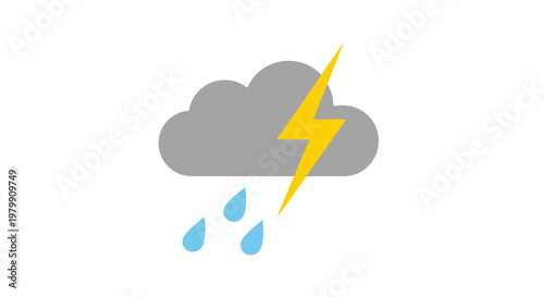 Weather Cloud with Rain and Lightning.