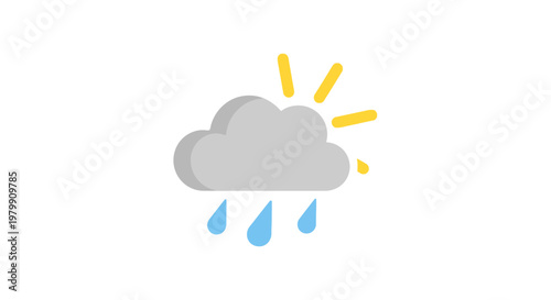 Weather Cloud with Rain Drops.
