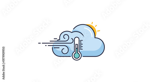 Weather forecast temperature cloud icon.