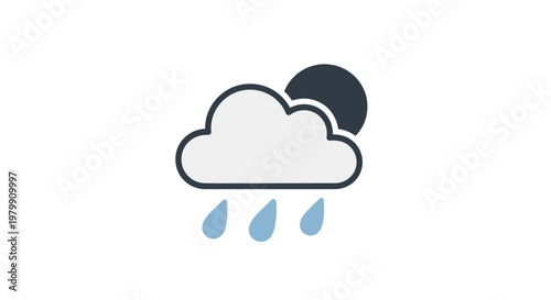Weather Rain Cloud Icon Symbol.