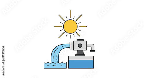 Water Pump System With Sunlight.