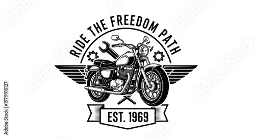 Vintage Motorcycle Emblem Design.