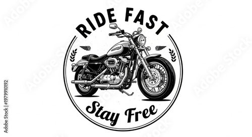 Vintage Motorcycle Emblem Design.