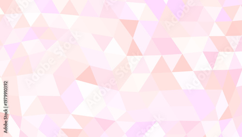 クリスタル風パステル三角形モザイク抽象背景グラデーション素材　ピンク