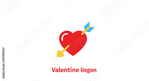 Red heart pierced by arrow symbol.