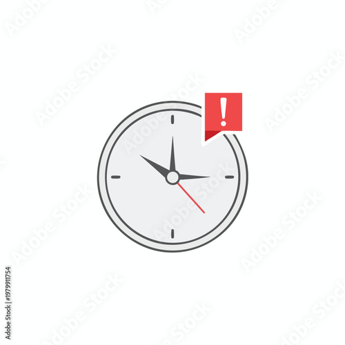 Urgent Reminder Alarm Clock with Alert Icon Time Management and Deadline Concept