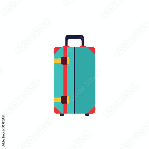 Bright Colorful Suitcase for Travel and Vacation Adventures