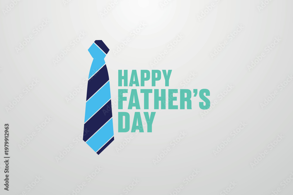 Fototapeta premium Festive father's day greeting with a colorful tie and joyful typography