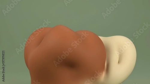 Abstract organic shape with smooth curves earthy tones