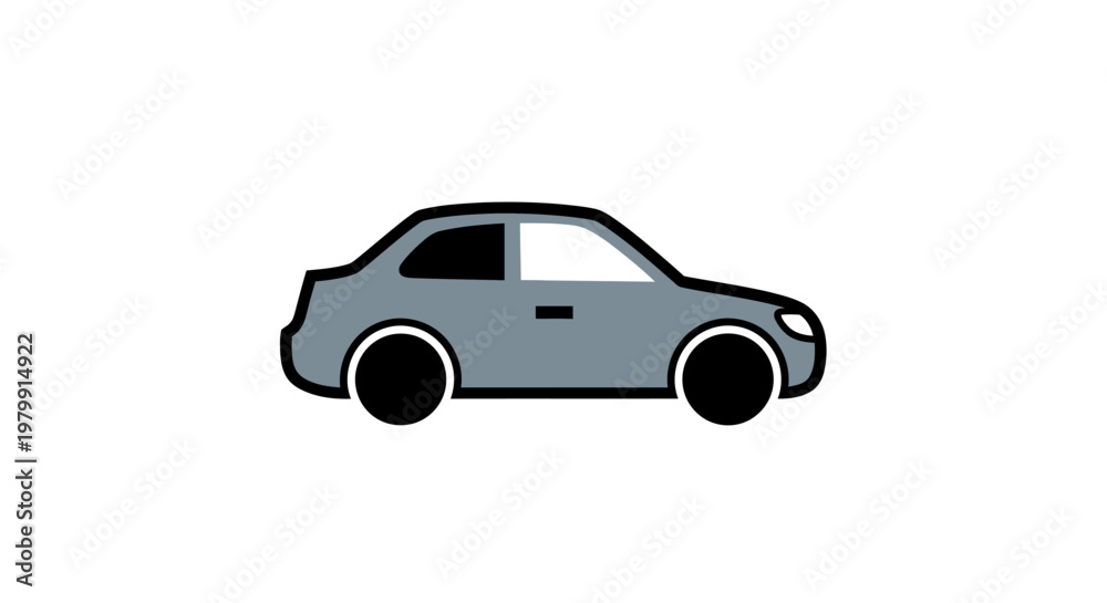 Fototapeta premium Gray sedan car side view.