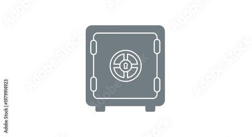 Gray metal safe box security.