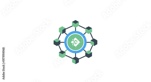 Green and blue molecular structure model.
