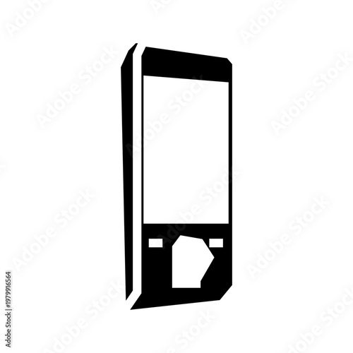 smart phone glyph icon solid style. representative retro old phone theme.