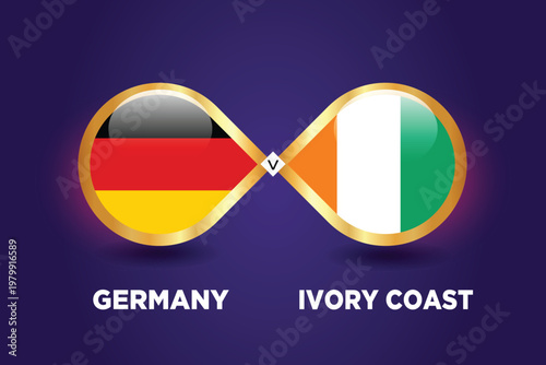 Canvastavla Germany vs Ivory Coast soccer match thumbnail design.