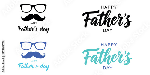 Festive father's day graphic with mustache glasses and calligraphic text designs