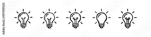 Hand-drawn lightbulb icons representing ideas and innovation