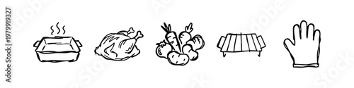 Hand-Drawn Icons for Cooking and Food Preparation