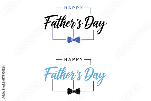 Festive father's day graphic with bow tie and calligraphic text for celebrations