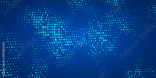 Blue Tech Finance Fintech Background Abstract Pixel Pattern. Abstract Business Tech Science Vector Backdrop. Eps10