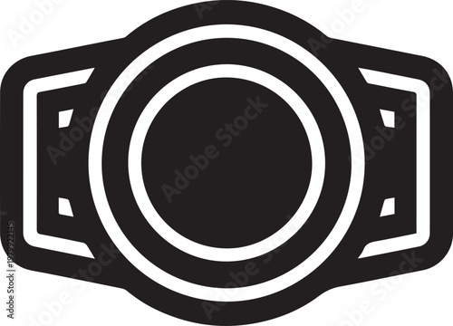 Championship belt icon black silhouette for wrestling and boxing competition