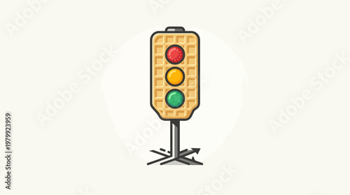 Waffle-Shaped Traffic Light in Minimalistic Style