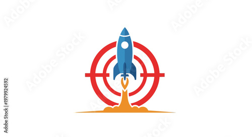 Rocket Ship Launching Fast Speed.