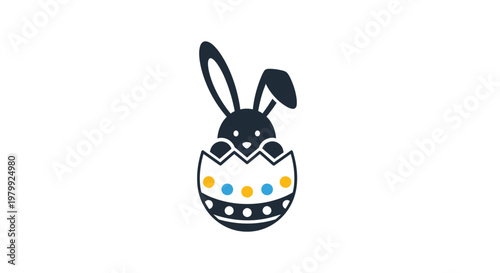 Easter bunny in egg shell costume.