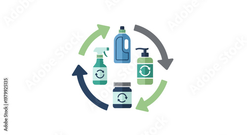 Eco friendly cleaning products packaging.