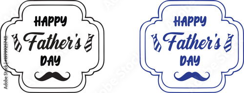 Happy father's day decorative frames with mustache design