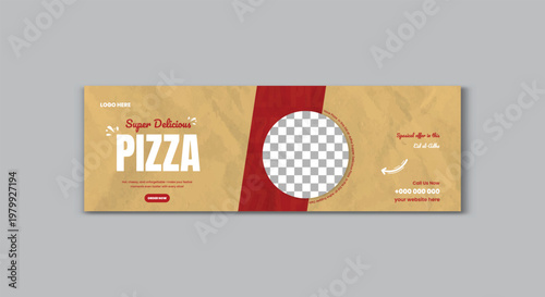 Eid al Adha Food menu and delicious pizza Twitter Header Banner Template